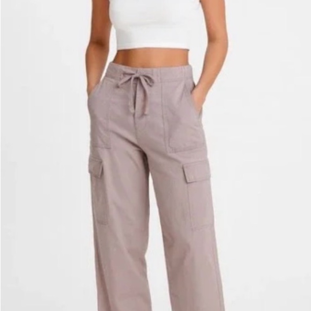 Hollister CA Adjustable Rise Baggy Cargo Pant- Light Lavender